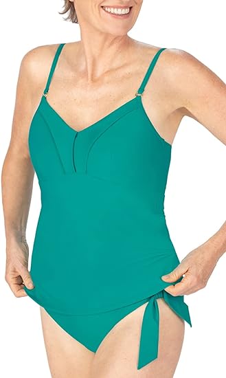 Women's Standard Ocean Breeze Tankini Pocketed Mastectomy Swim Top