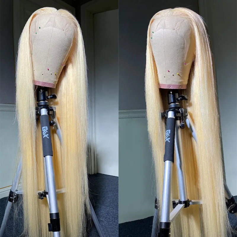 613 Blonde lace frontal human hair wigs