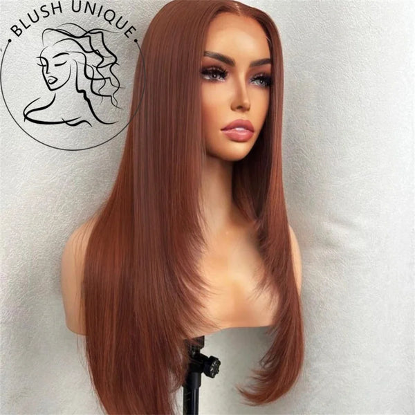 Reddish Brown Layered Wigs for Women