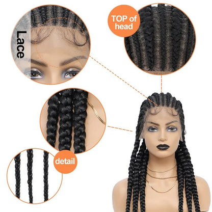36 Inch Full Lace Braided Wigs For Black Women
