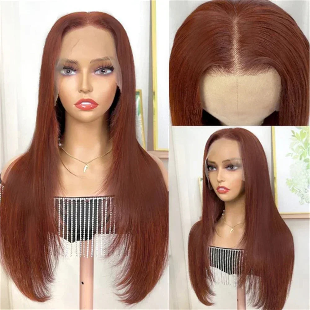 Reddish Brown Layered Wigs for Women
