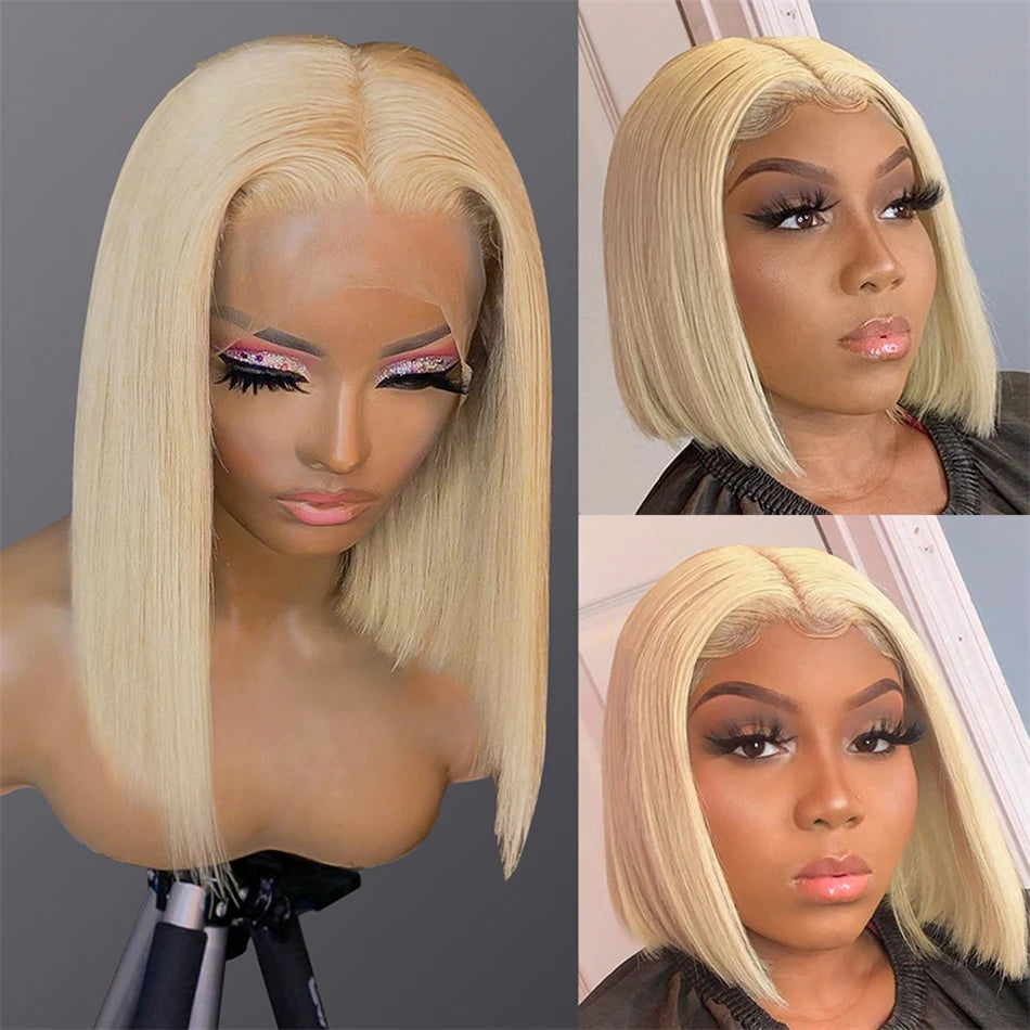 613 Blonde lace frontal human hair wigs