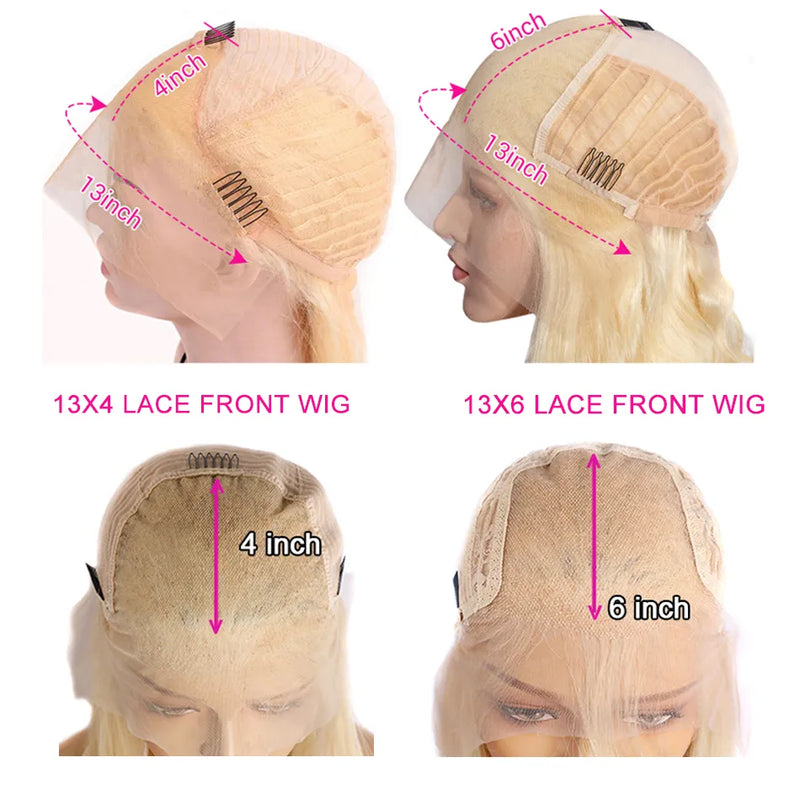 613 Blonde lace frontal human hair wigs