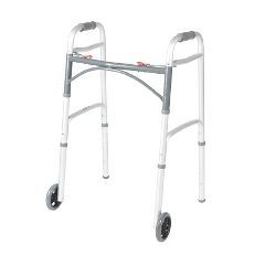 McKesson Adult Aluminum Folding Walker with 5" Wheels